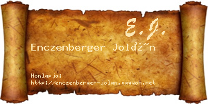 Enczenberger Jolán névjegykártya